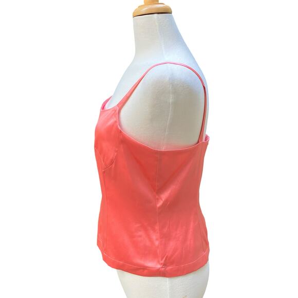 INC International Concepts Tank Top Sz 10 Silk Sleeveless Pink Coral Y2K Summer - Picture 2 of 9